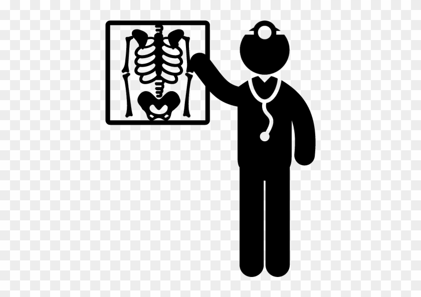 Medical Doctor Standing Beside X Ray Vector - X Ray Vector Icon #287796