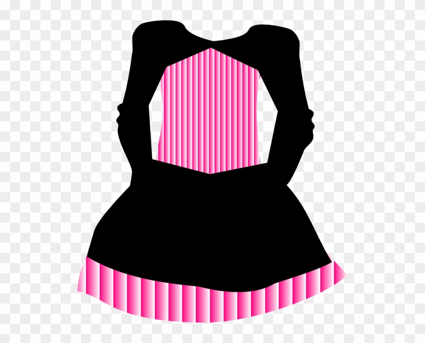 Pink Striped Pirate Dress Clip Art At Clker - Striped Dress Clipart #287964