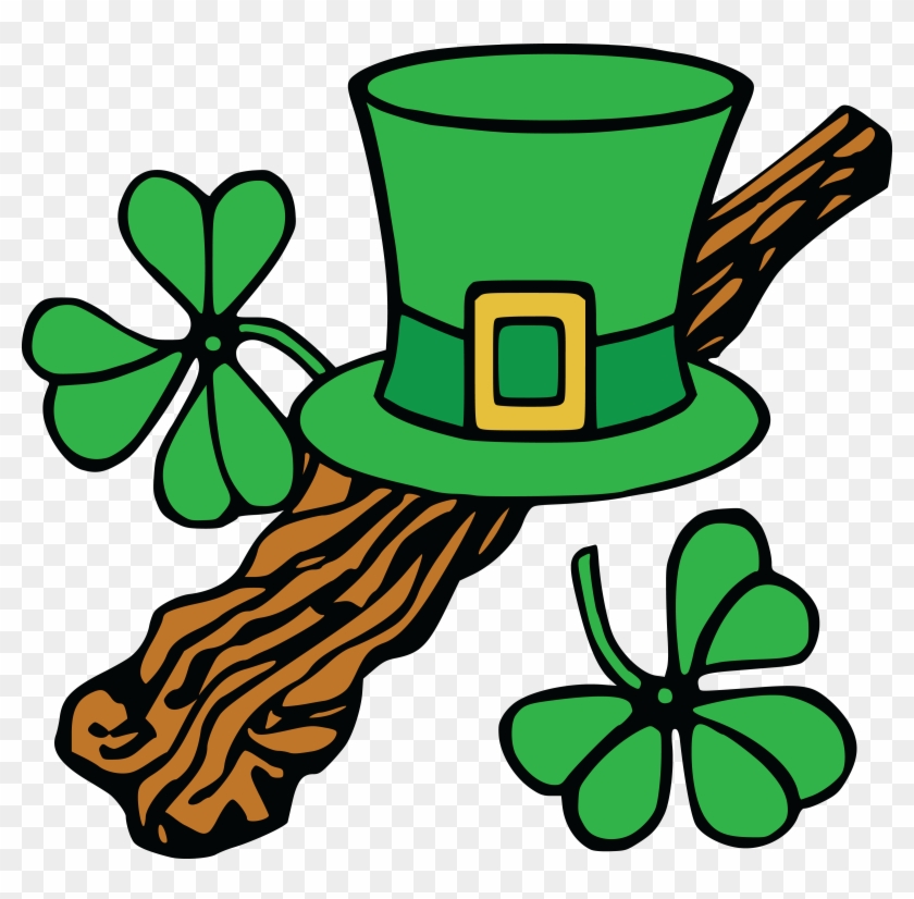 Free Clipart Of A St Patricks Day Leprechaun Hat And - Clip Art St Patricks #287984