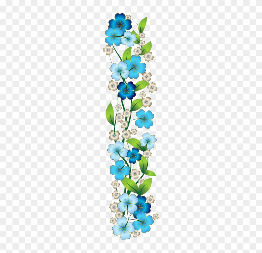 Cenefas, Laminas Decorativas, Letras Decoradas, Mosaicos, - Blue Flowers Clip Art Border Png #288150