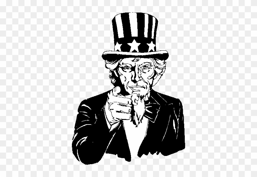 Image For Uncle Sam Pointing Black And White Clip Art - Black And White Uncle Sam #288194