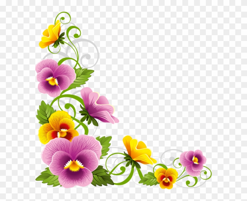 Edges, Corners Tubes, Corners - Flower Borders Corner Png #288225