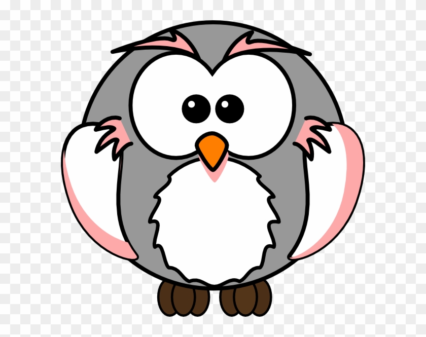 Grey Cartoon Owl #288266