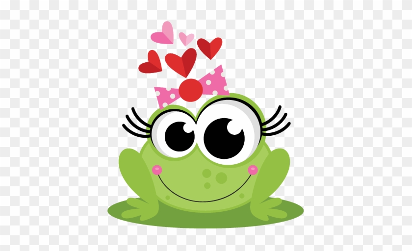 Frog In Love Svg Scrapbook Cut File Cute Clipart Files - Cute Girl Frog Cartoon #288272