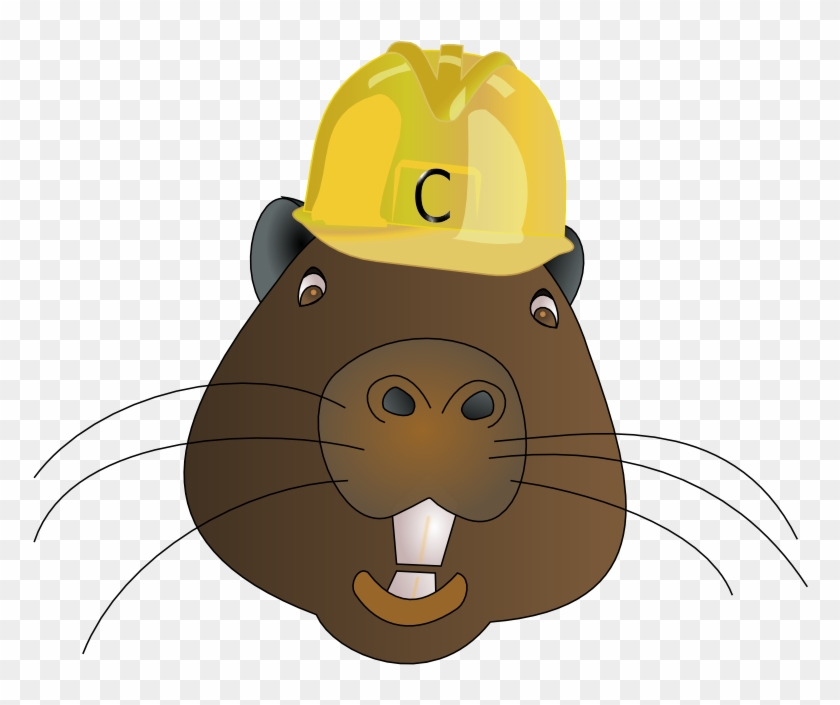 Free Beaver Wearing A Hard Hat Clip Art - Beaver With Hard Hat #288390