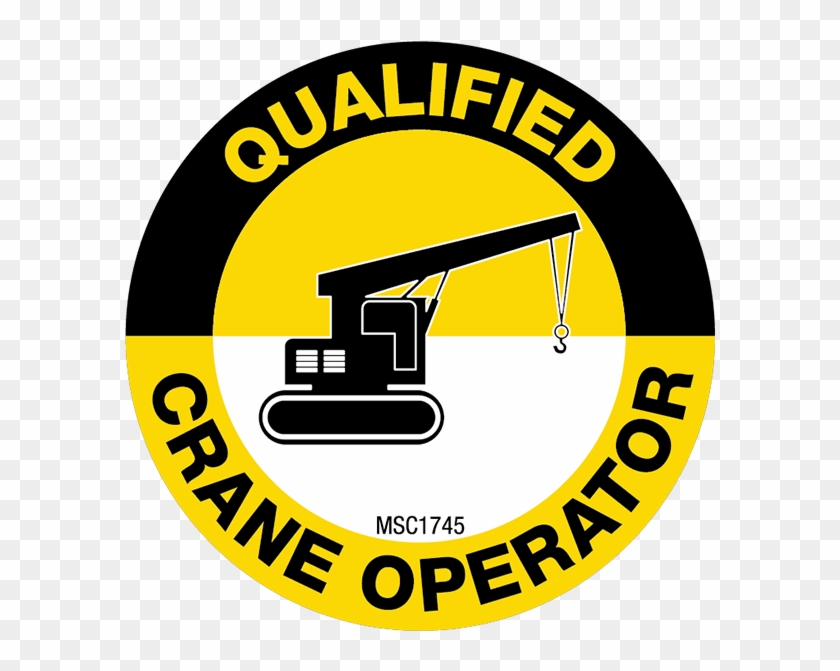 Qualified Crane Operator Hard Hat Emblem - Spot-a-hattm Reflective Hard Hat Helmet Labels Conformable #288434