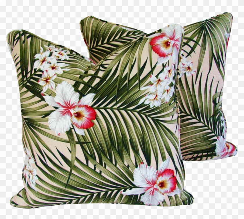 Tropical Lush Palm Leaf & Orchid Feather/down Pillows - Spice Islands Rocking Chair Upholstery: Botanical Fern #288529