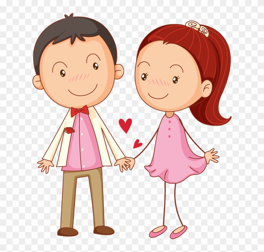 Cartoon Couple In Love Holding Hands - Boy And Girl Love Cartoon #288632