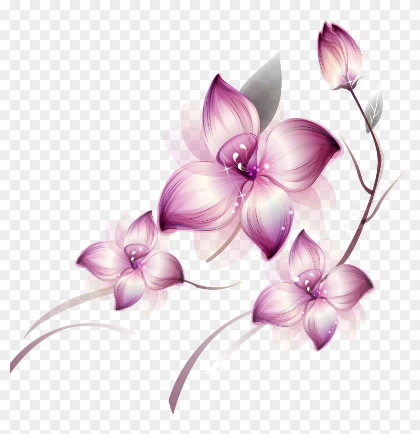 [res] Purple Flowers Png By Hanabell1 - Transparent Flower Png #288861