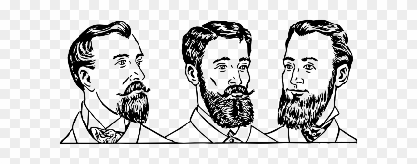 Mens Hair Styles Circa - 1900s Beard Styles - Free Transparent PNG Clipart  Images Download