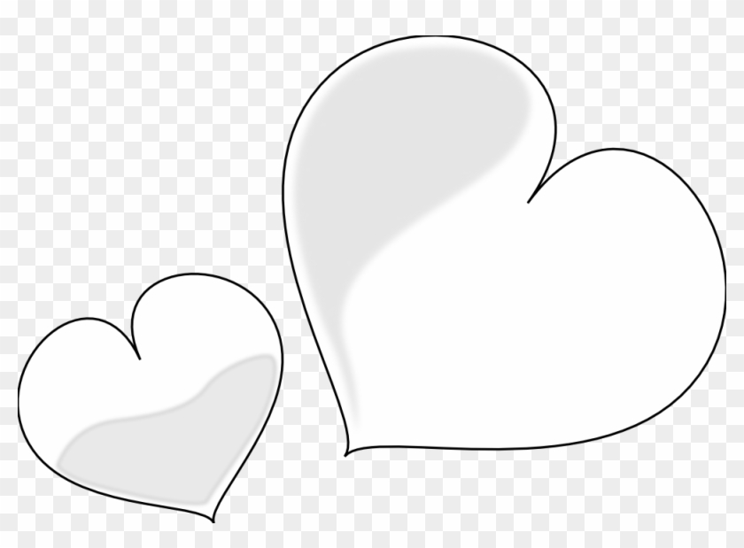 Net Clip Art Heart Glossy Two Black White Line - Clip Art Black Amd White Heart #289117