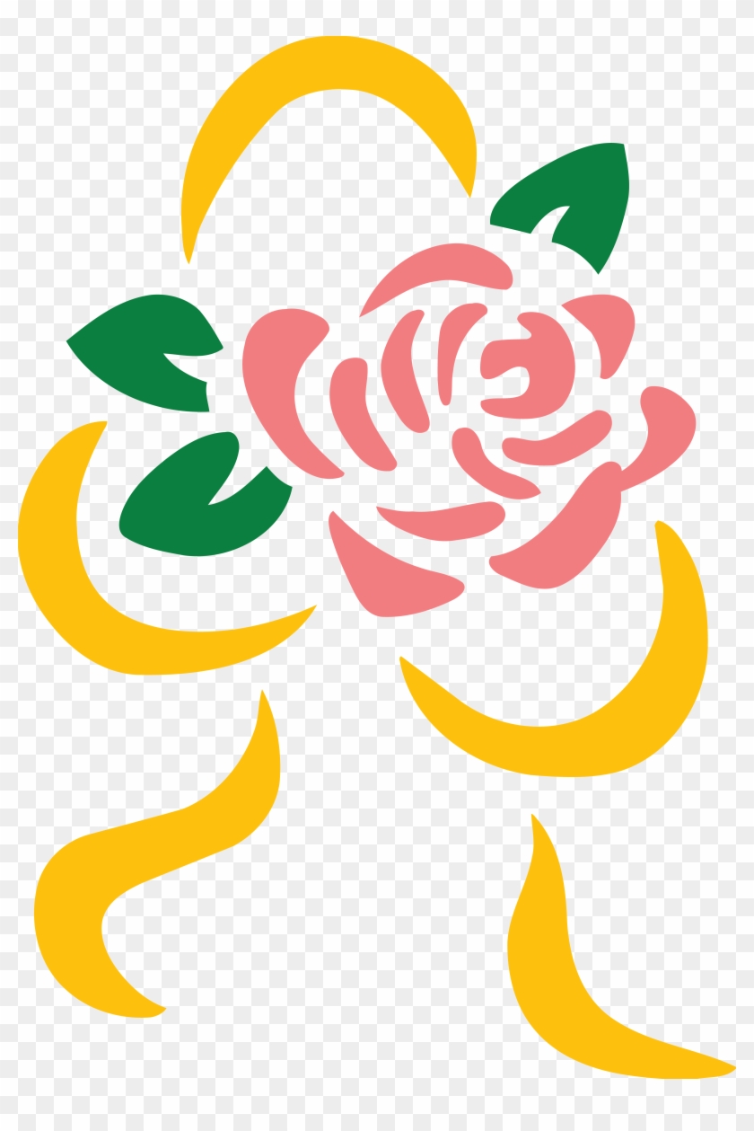 Free Clipart Of A Pink Rose And Ribbon Bouquet - Rose #289144