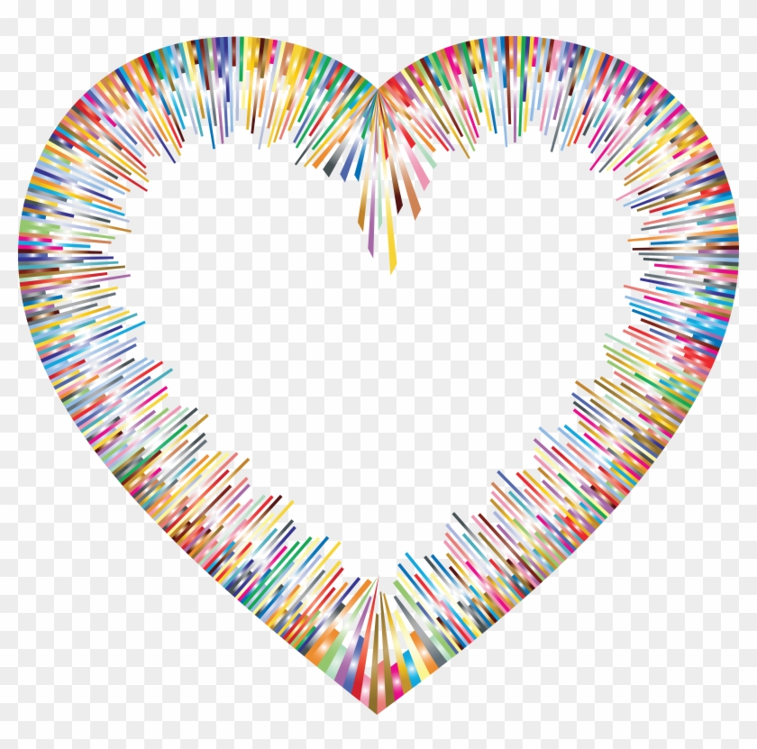 Free Clipart Of A Colorful Abstract Heart Border - Heart Colorful I Png #289194