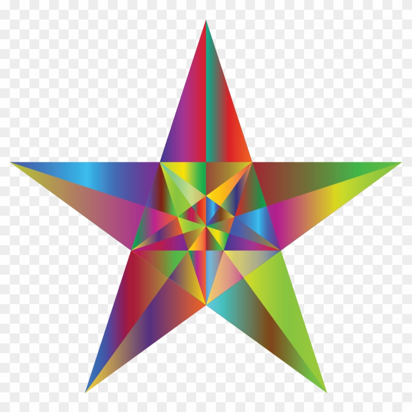 Free Clipart Of A Geometric Star Colorful - Perfect 5 Point Star #289225