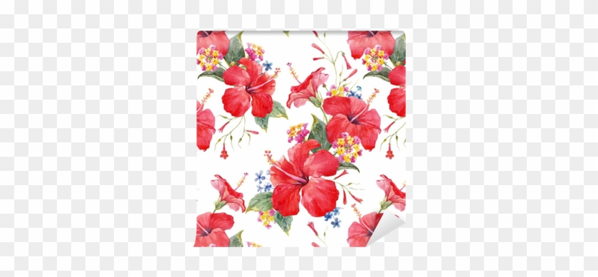 Watercolor Tropical Floral Vector Pattern Wallpaper - Hibiscus Watercolor #289258