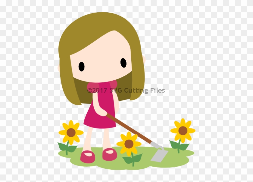 Chibi Sunflower Girl With Hoe - Chibi #289363