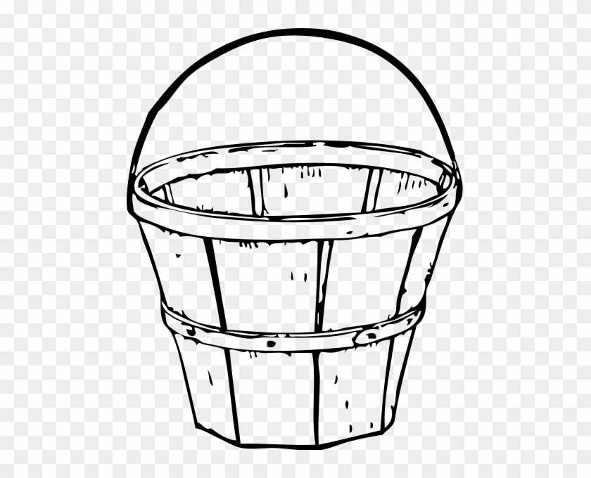 2 Quart Basket Png Clip Arts - Black And White Basket #289511