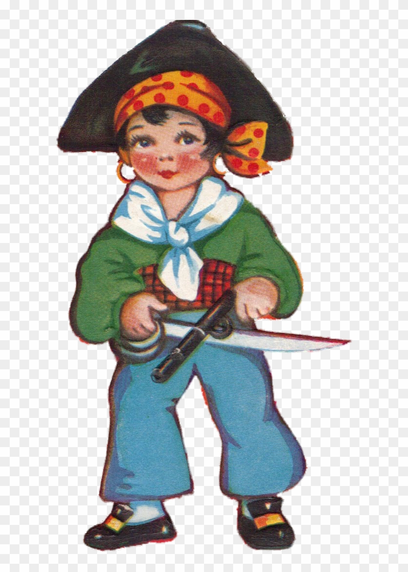 Vintage Valentine Pirate With Weapons - Vintage Karte Des Valentines Tagesmit Piraten #289544