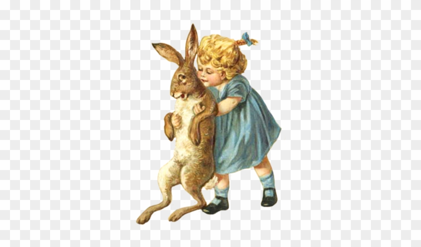 Free Vintage Easter Clip Art Easter Clip Art Child - Domestic Rabbit #289571