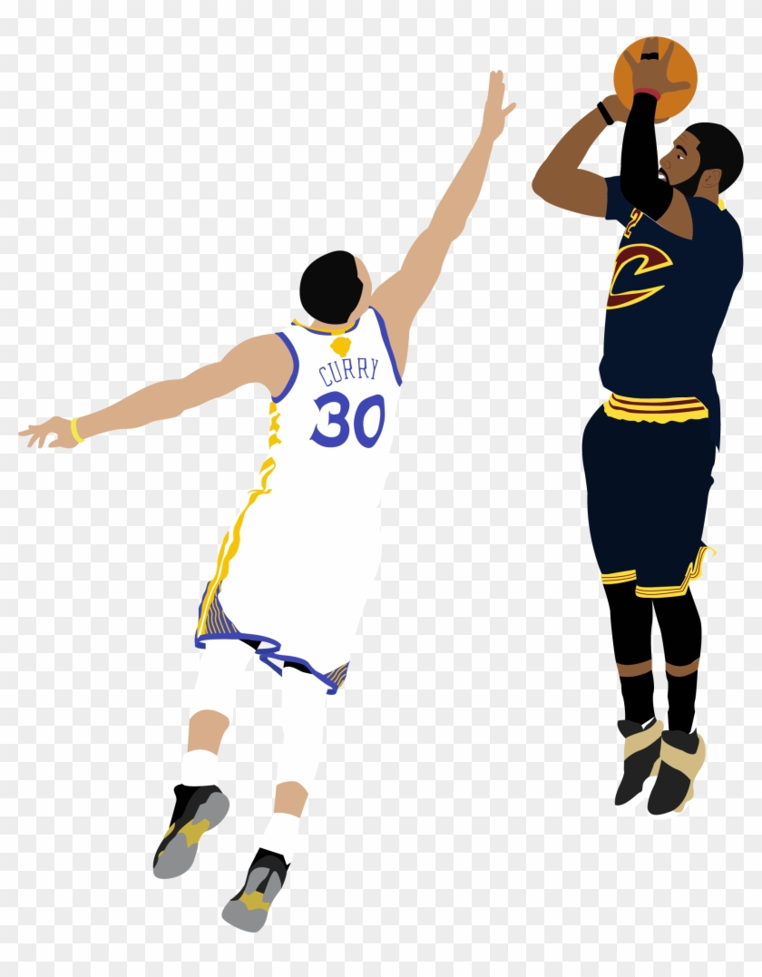 Illustration Of Nba Player Kyrie Irving Shooting A - Kyrie Irving Shot Over Curry #289649