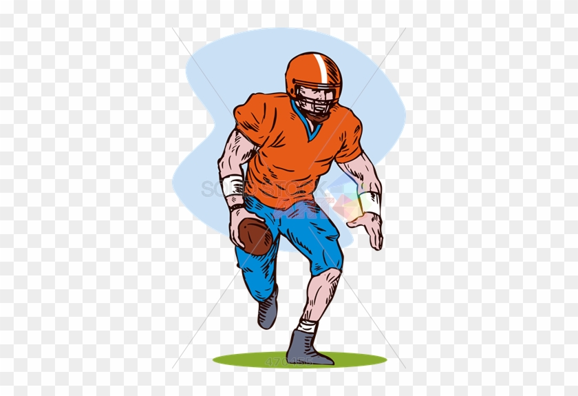 Stock Illustration Of Old Fashioned Cartoon Rendering - Football Player #289701