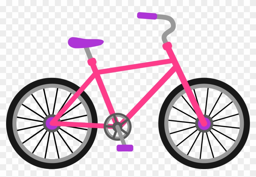 Pink And Purple Bicycle - Bicycle Clip Art Black And White #289774