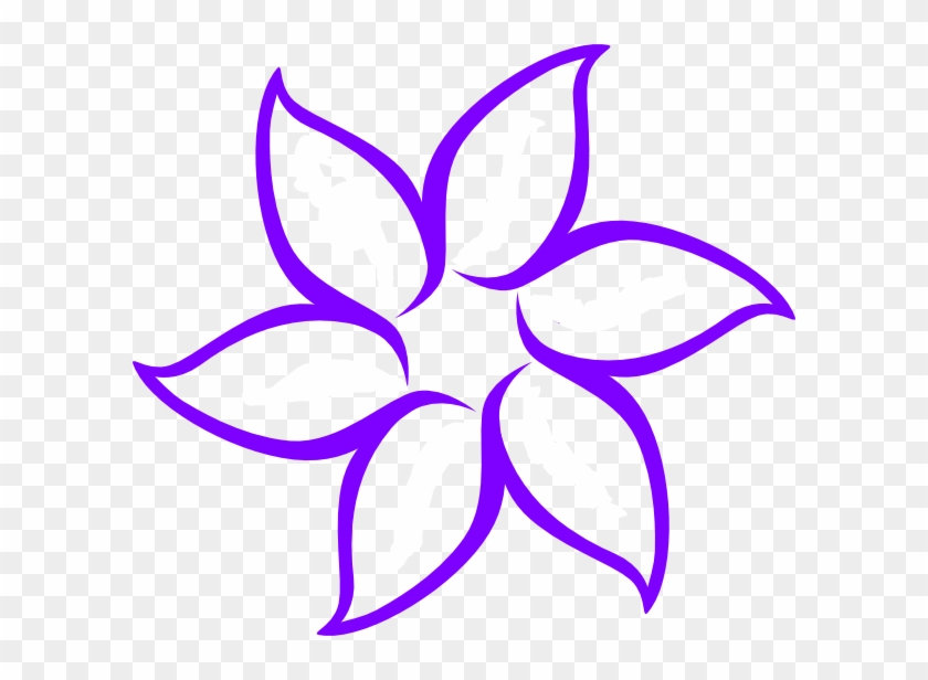 Purple Flower Outline - Flower Clip Art Black And White #289840