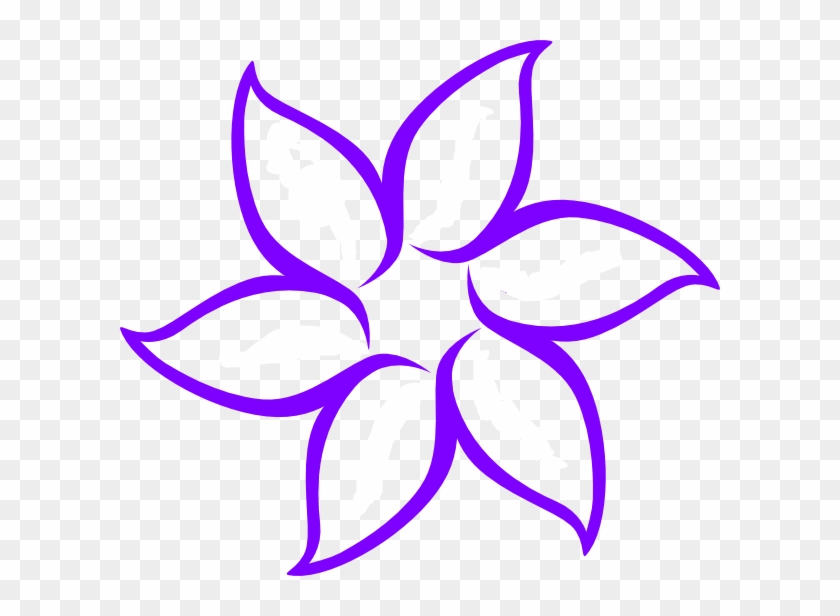 Purple Flower Outline - Flower Clip Art Black And White #289840