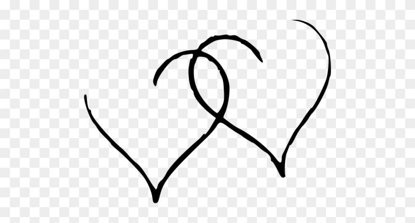 Hearts Line Art - Black And White Hearts #290067