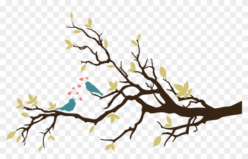 Bird On Tree Branch Drawing - Tree Branch Wall Stickers #290088