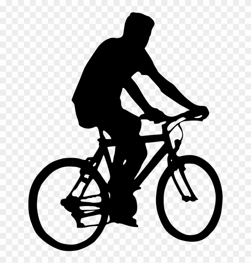 Bicyclist Silhouette Clip Art - Cycling Silhouette #290116