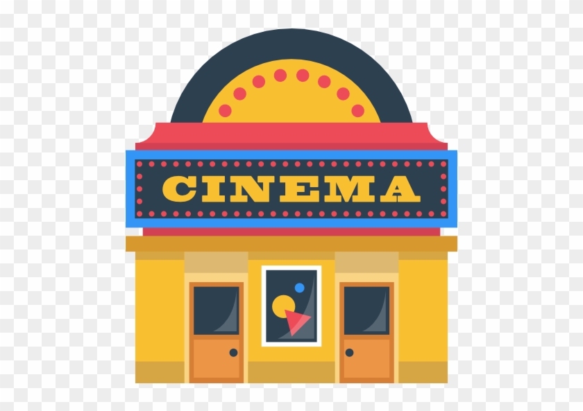 Technology, Movie, Film, Buildings, Cinema, Building - Cartoon Movie Theater Png #290258