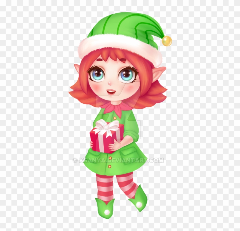 Christmas Elf Chibi By Ksanya - Christmas Day #290280