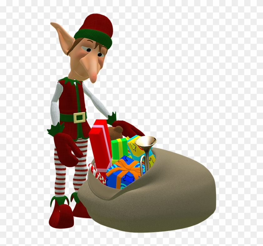 Christmas Elf Clipart 15, - Transparent Christmas Gift Bags #290286