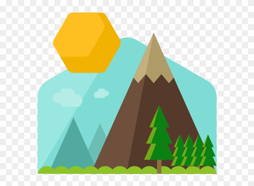 Mountain Flat Skyblue Icon - Mountain Icon Png #290302