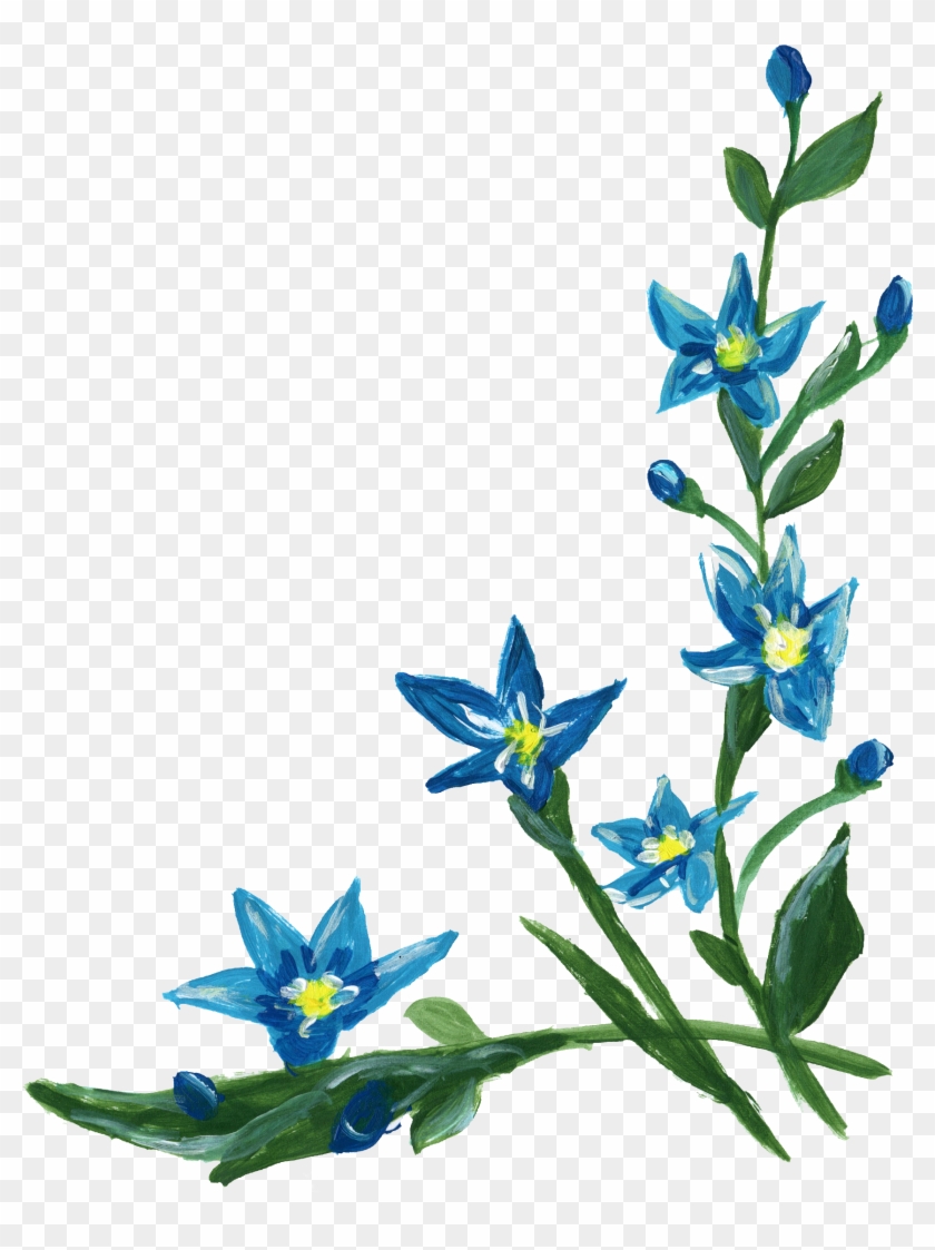 Flower Clip Art - Blue Flowers Corners Clipart #290328