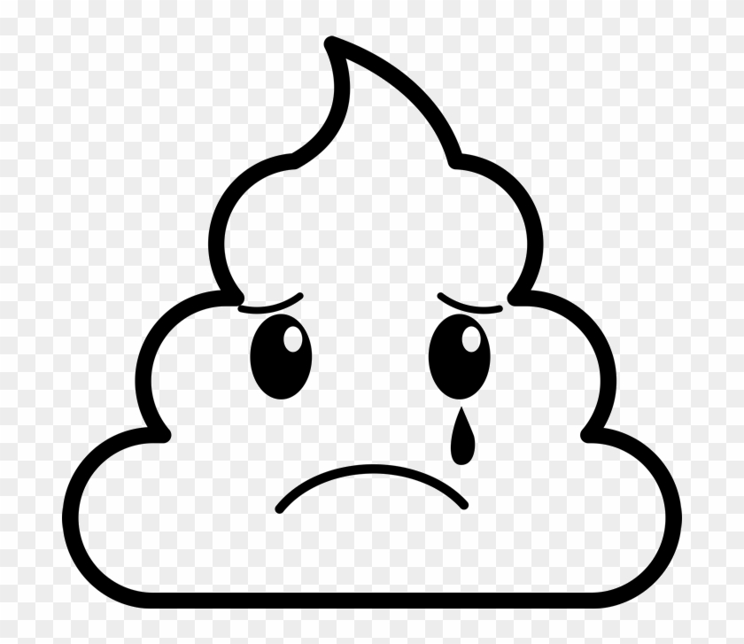 Sad Poop Emoji Rubber Stamp - Draw A Poop Emoji #290430