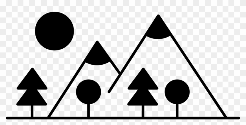 Mountain Side With Trees Made Up Different Shapes Comments - Triangle #290482