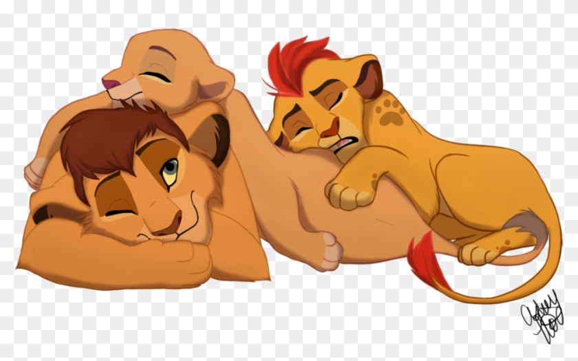 Sleepy Heads By Purespiritflower - Kopa Kion And Kiara #290560