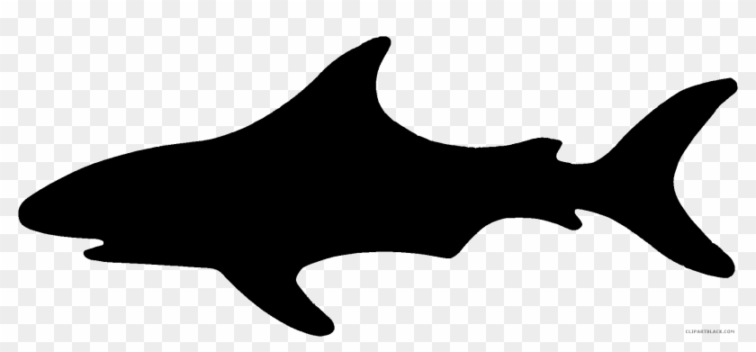 Shark Silhouette Animal Free Black White Clipart Images - Black Shark Clip Art #290647