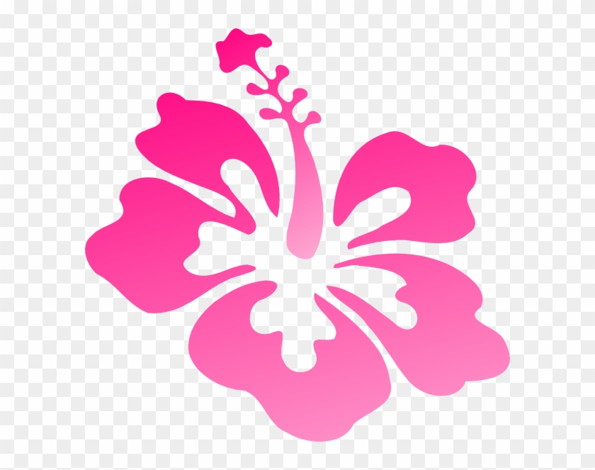 Hibiscus Pink Clip Art At Vector Clip Art - Clip Art Hawaiian Flower #290902