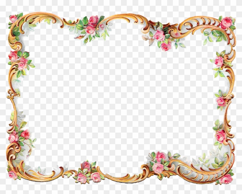 Antique Frame Border Png - Flower Frame Border #290983