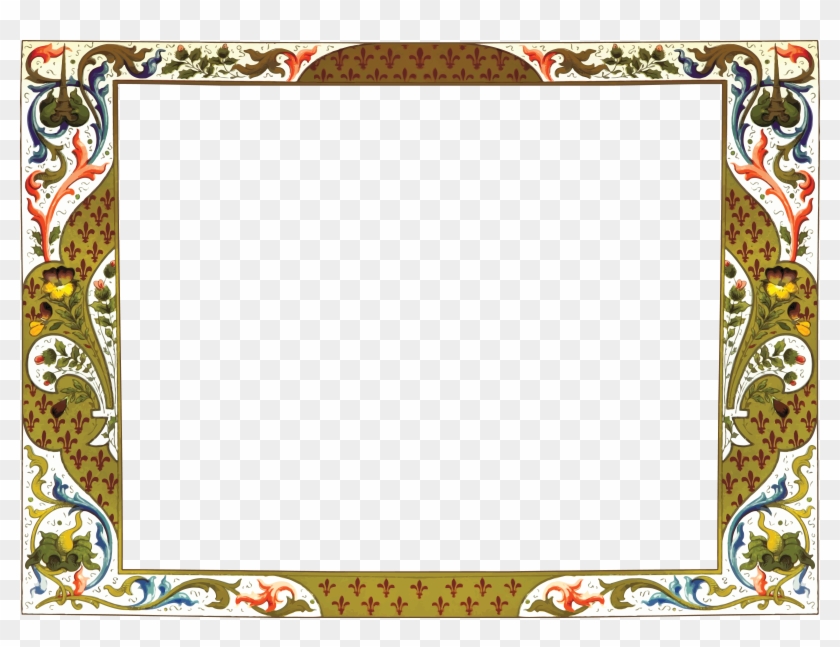 Free Clipart Of A Vintage Floral Decorative Border - Decorative Arts #291083
