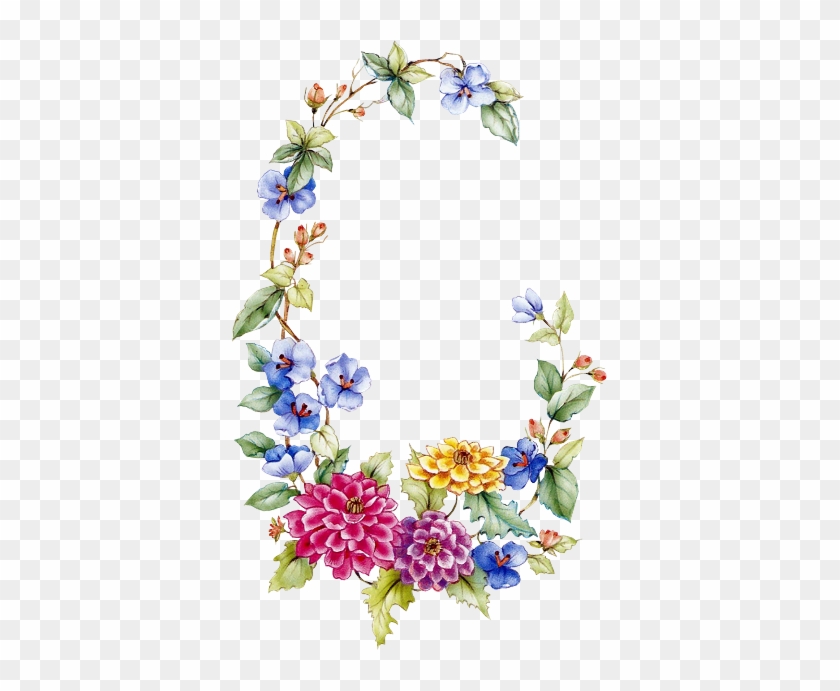 Floral Garland - Oval Flower Frame Png #291111