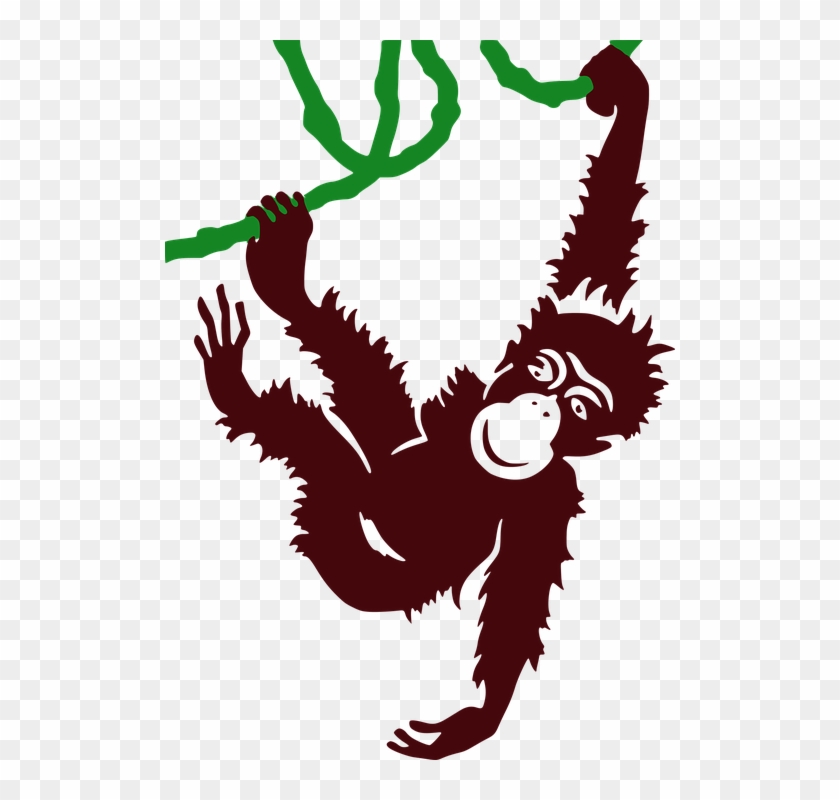 Hanging Sloth Public Domain Vectors - Hanging Gorilla Clipart #291238