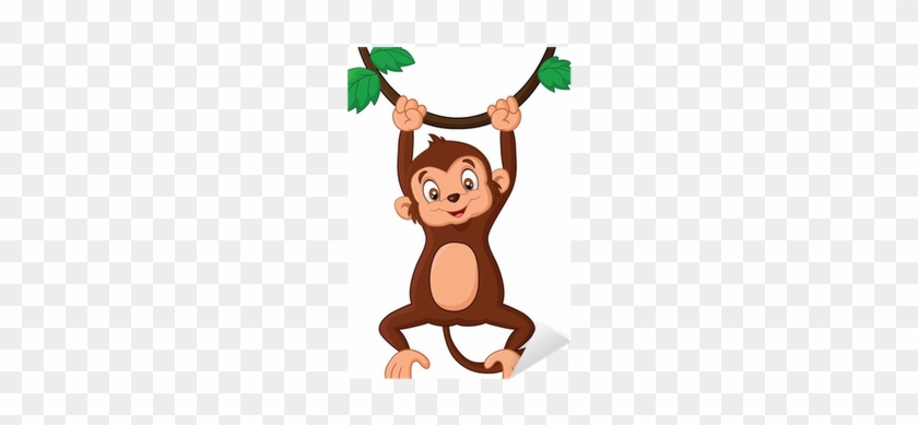 Cartoon Monkey Hanging On Tree #291242