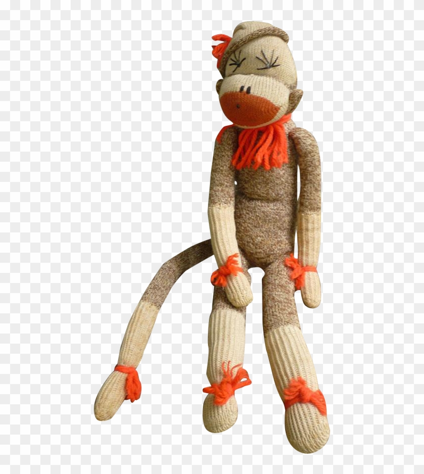 Vintage Hand Made Rockford Red Heel Sock Monkey Tina - Stuffed Toy #291271