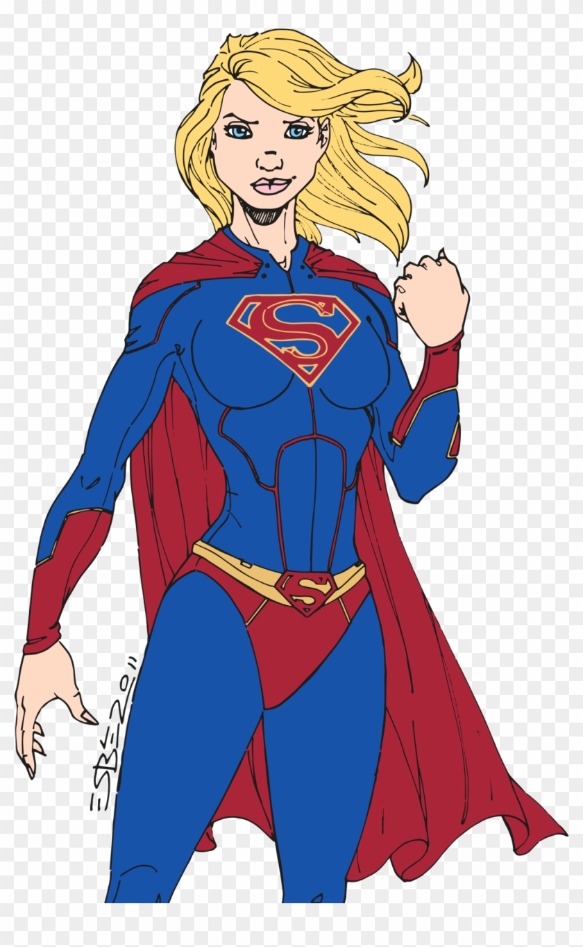 Supergirl Colored By Edcom02 Supergirl Colored By Edcom02 - Superman And Superwoman Cartoon #291295