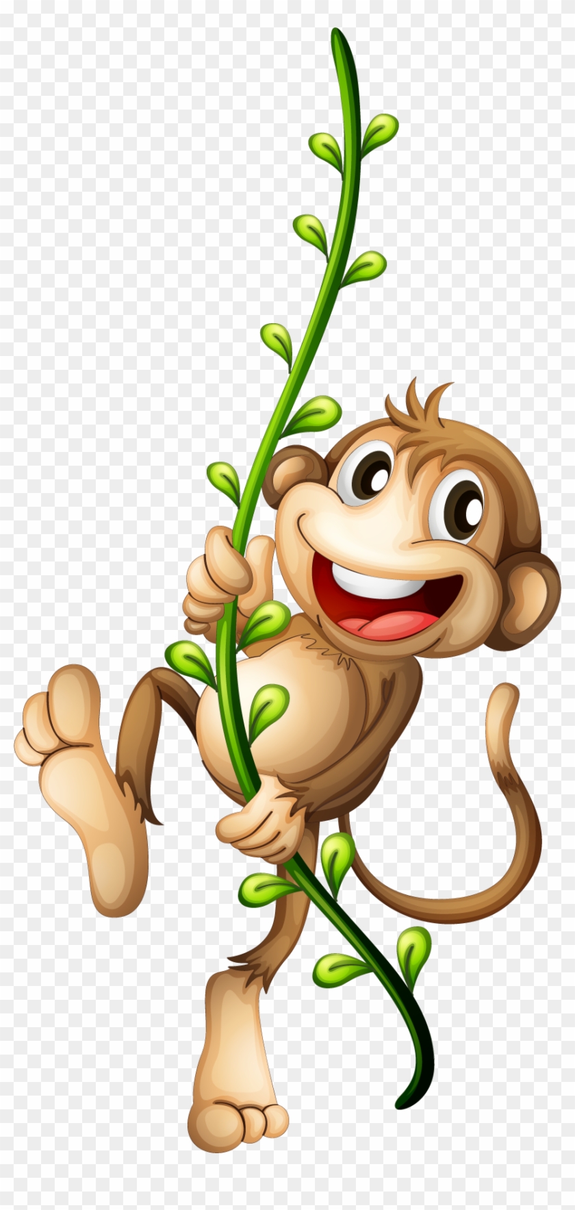 Monkey Clipart Png Image 04 - Monkey On A Vine #291309