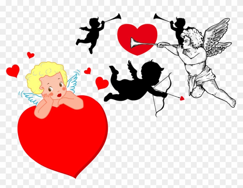 Cupid And Psyche Silhouette Clip Art - Cupid Silhouette #291374